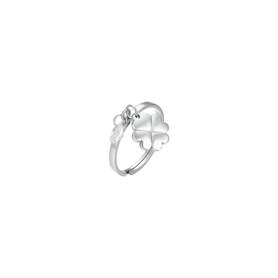 WOMAN'S QUADRIFOGLIO AND ZIRCON RING Luca Barra