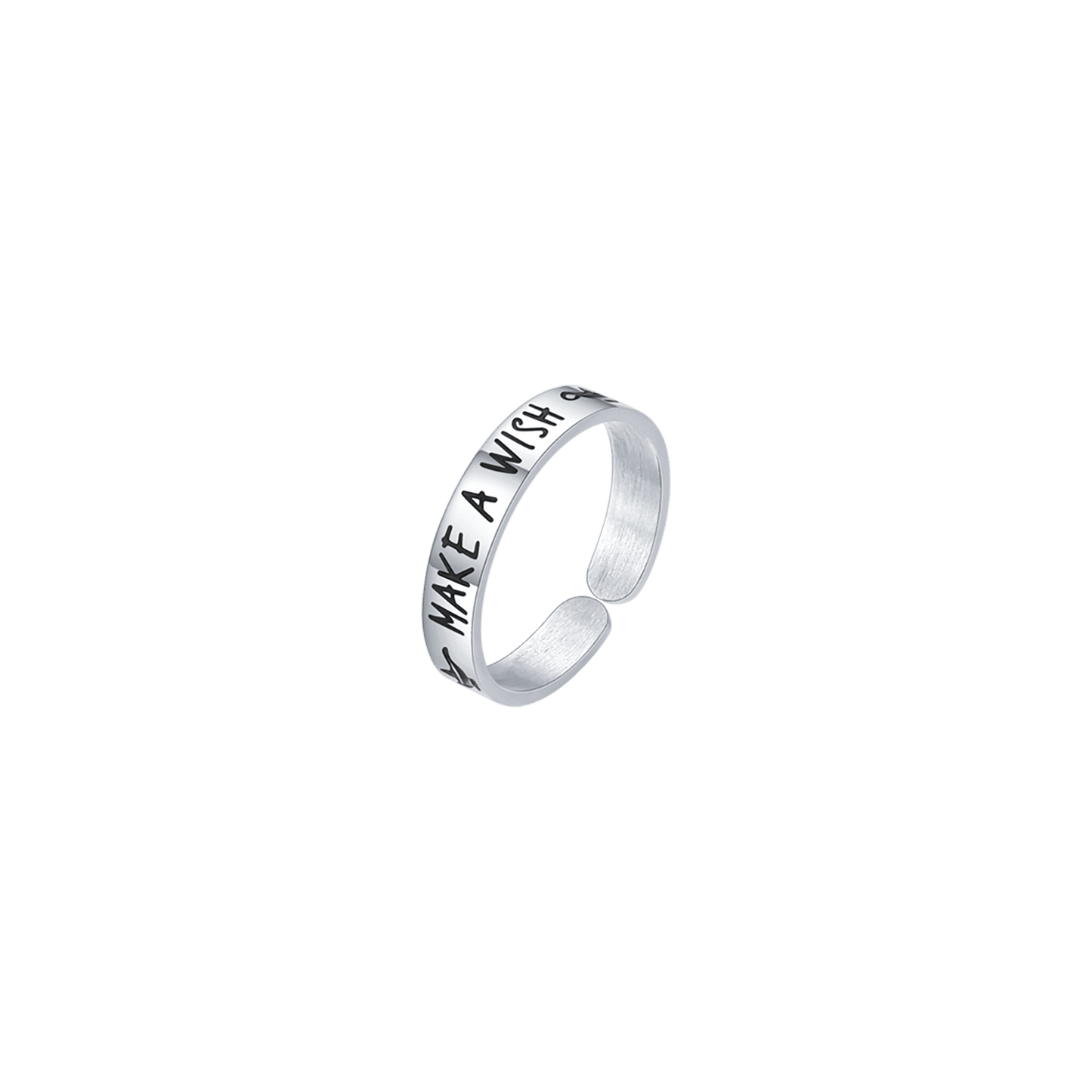 WOMEN'S STEEL RING WITH MAKE A WISH