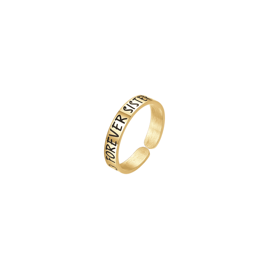 FOREVER SISTER GOLD STEEL WOMEN'S RING