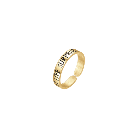 GOLD STEEL WOMEN'S RING LET LIFE SURPRISE YOU