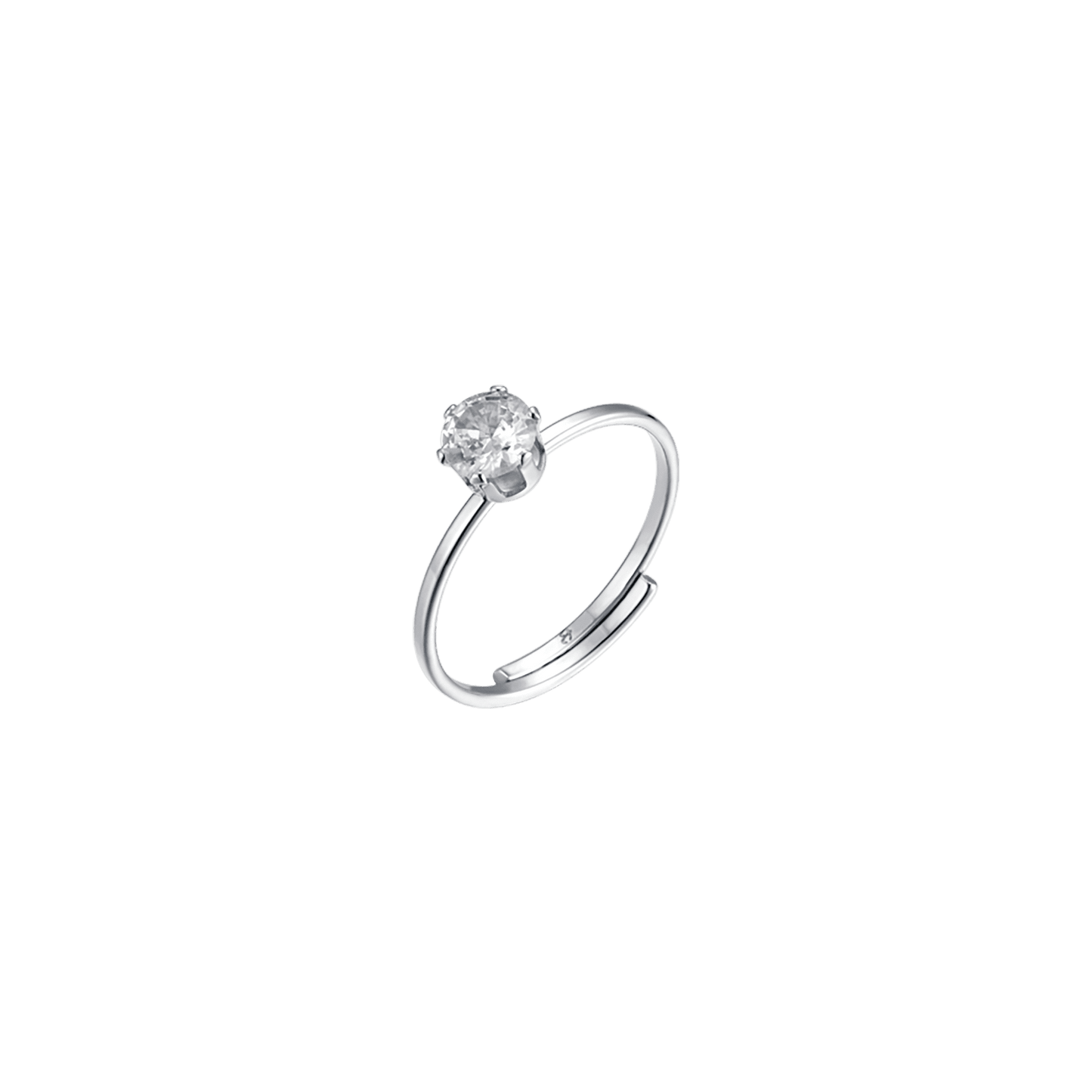 WOMEN'S STEEL SOLITAIRE RING WITH WHITE CRYSTAL