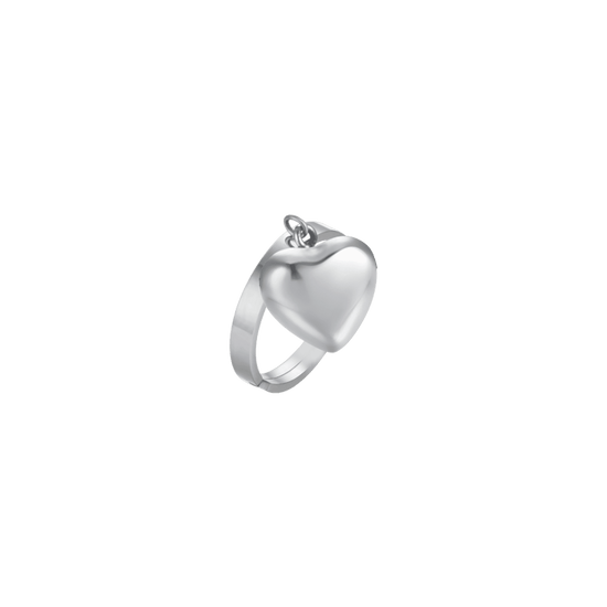 STEEL WOMEN'S FULL HEART RING