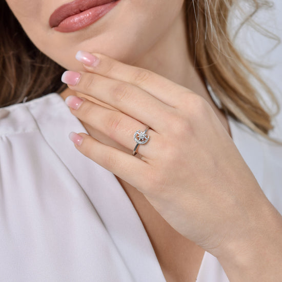 WOMAN STEEL STAR AND MOON RING