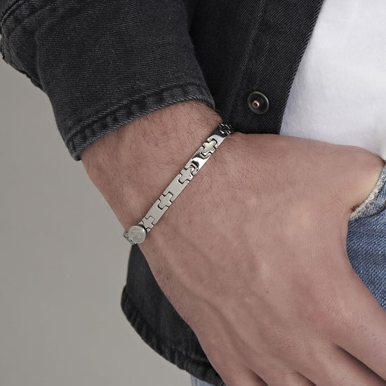 MEN'S BRACELET IN STEEL ROSARIO Luca Barra