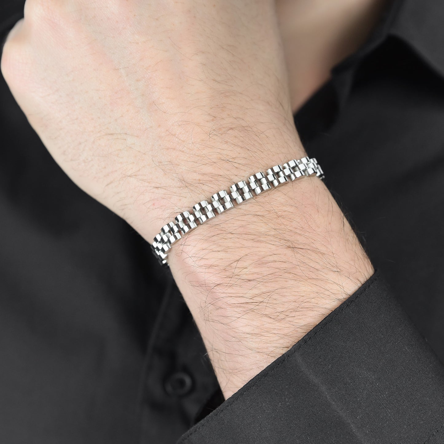 men's steel bracelet with central motif Luca Barra