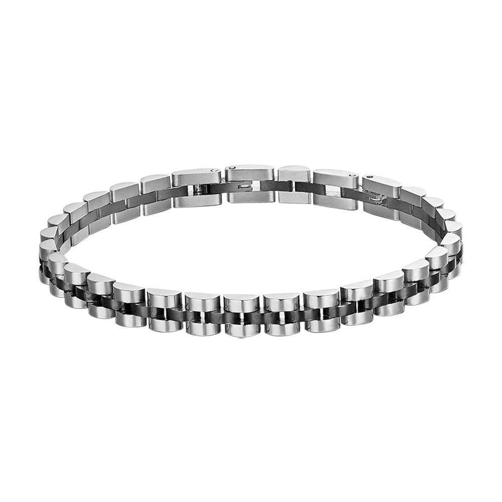 BLACK IP DETAIL STEEL MEN'S BRACELET