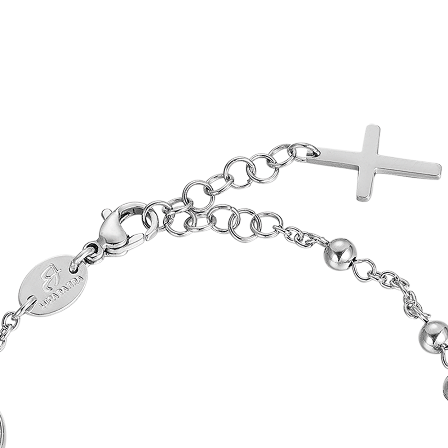 MEN'S STEEL ROSARY BRACELET WITH STEEL SPHERES