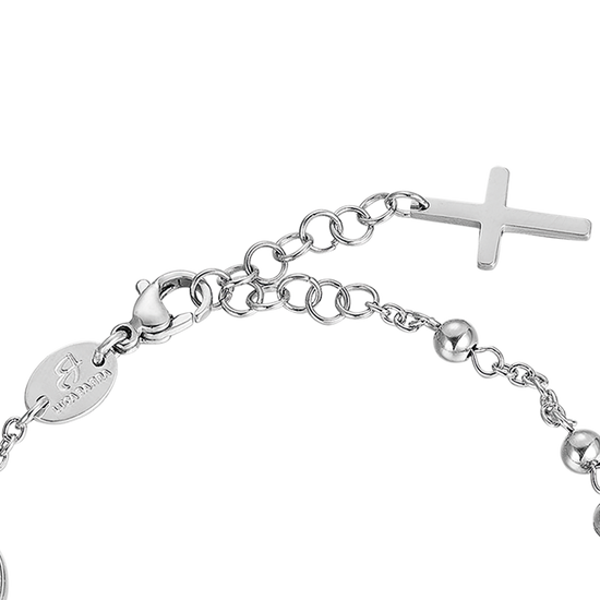 MEN'S STEEL ROSARY BRACELET WITH STEEL SPHERES