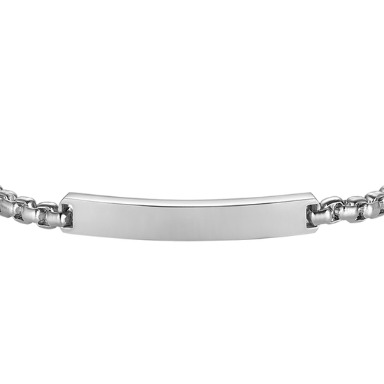 STEEL MEN'S BRACELET WITH CUSTOMIZABLE PLATE