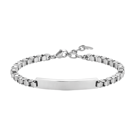 men's steel bracelet with chain link plate Luca Barra