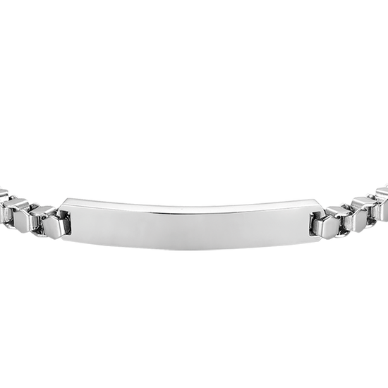 MEN'S STEEL BRACELET WITH CHAIN LINK PLATE