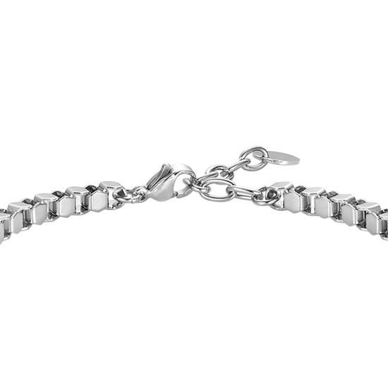 MEN'S STEEL BRACELET WITH CHAIN LINK PLATE