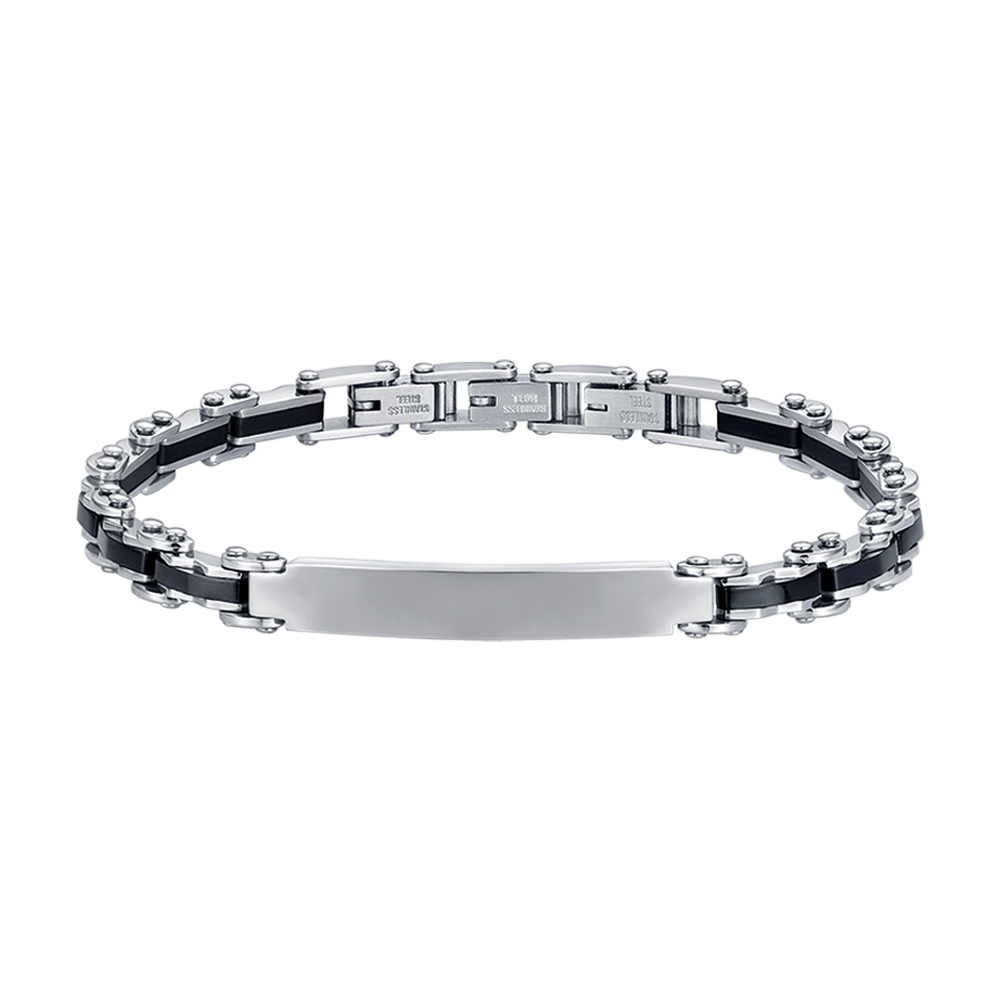 men's steel chain link bracelet luca barra