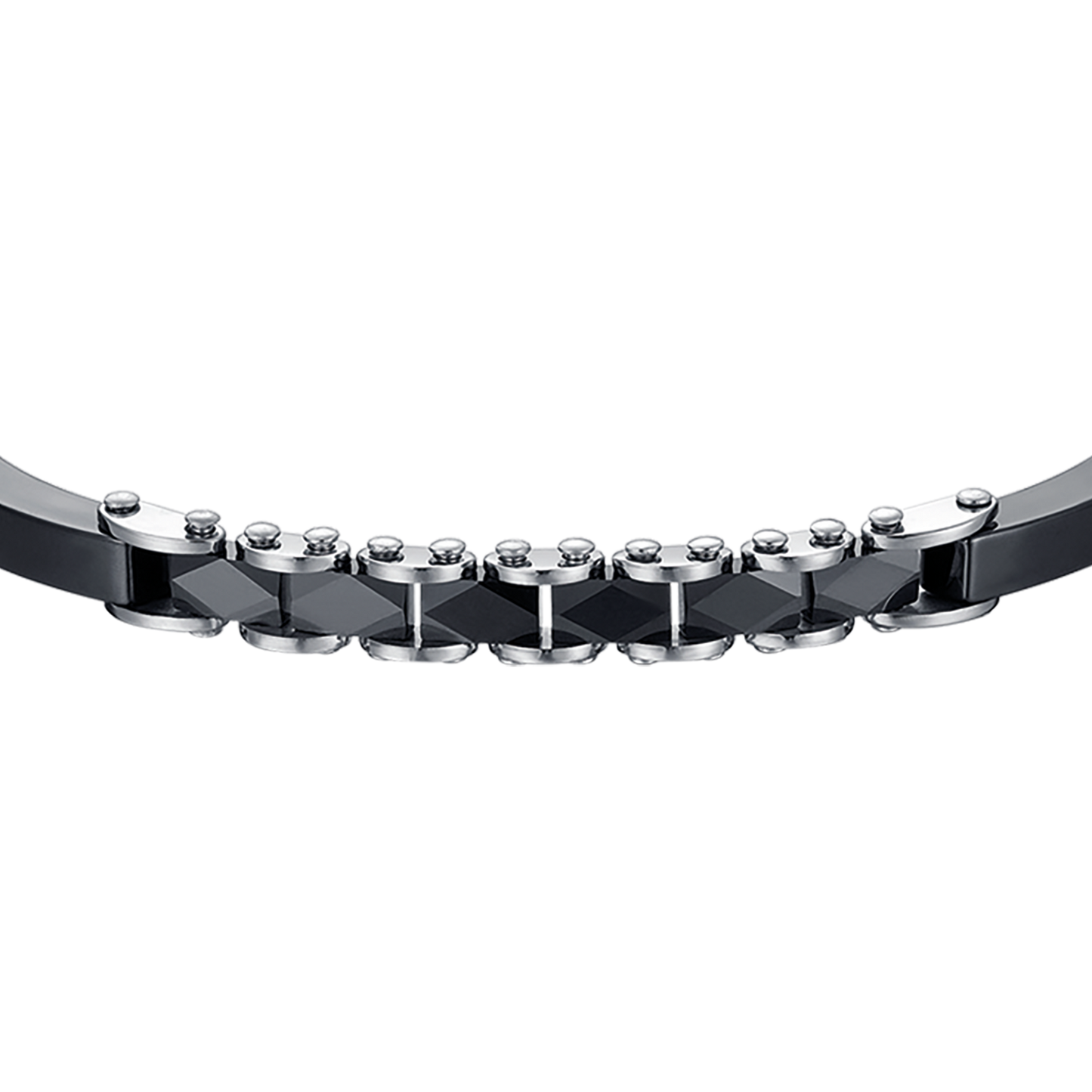 STEEL MEN'S BRACELET WITH CERAMIC ELEMENTS