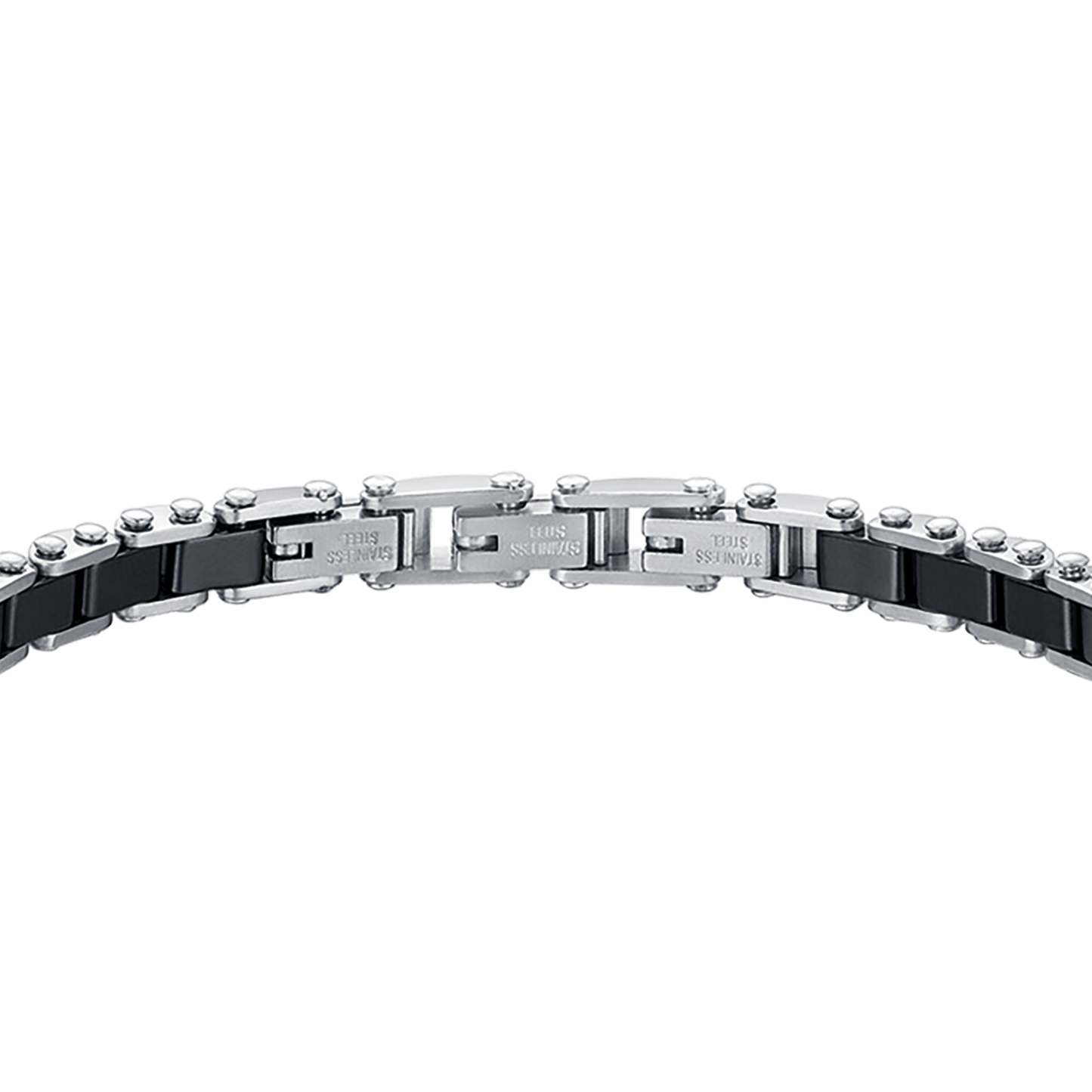 STEEL MEN'S BRACELET WITH CERAMIC ELEMENTS