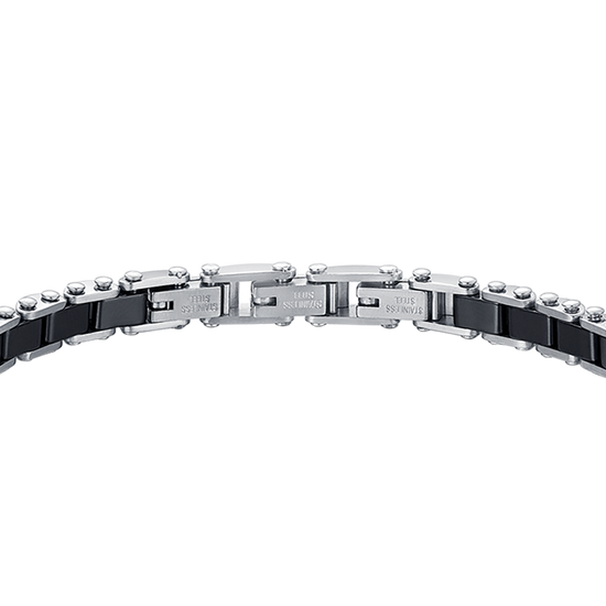 STEEL MEN'S BRACELET WITH CERAMIC ELEMENTS