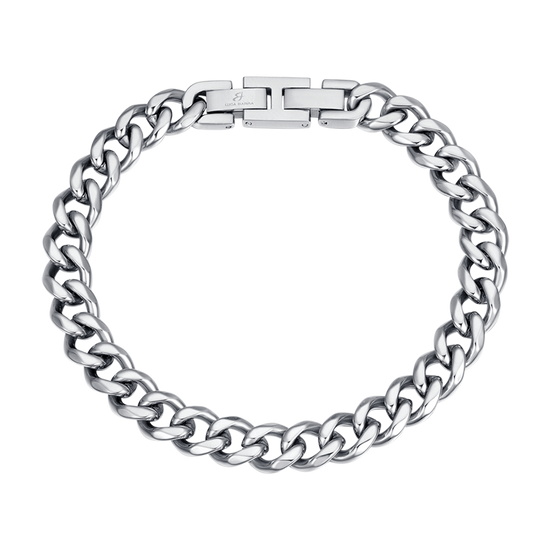 SILVER CHAIN LINK STEEL MEN'S BRACELET