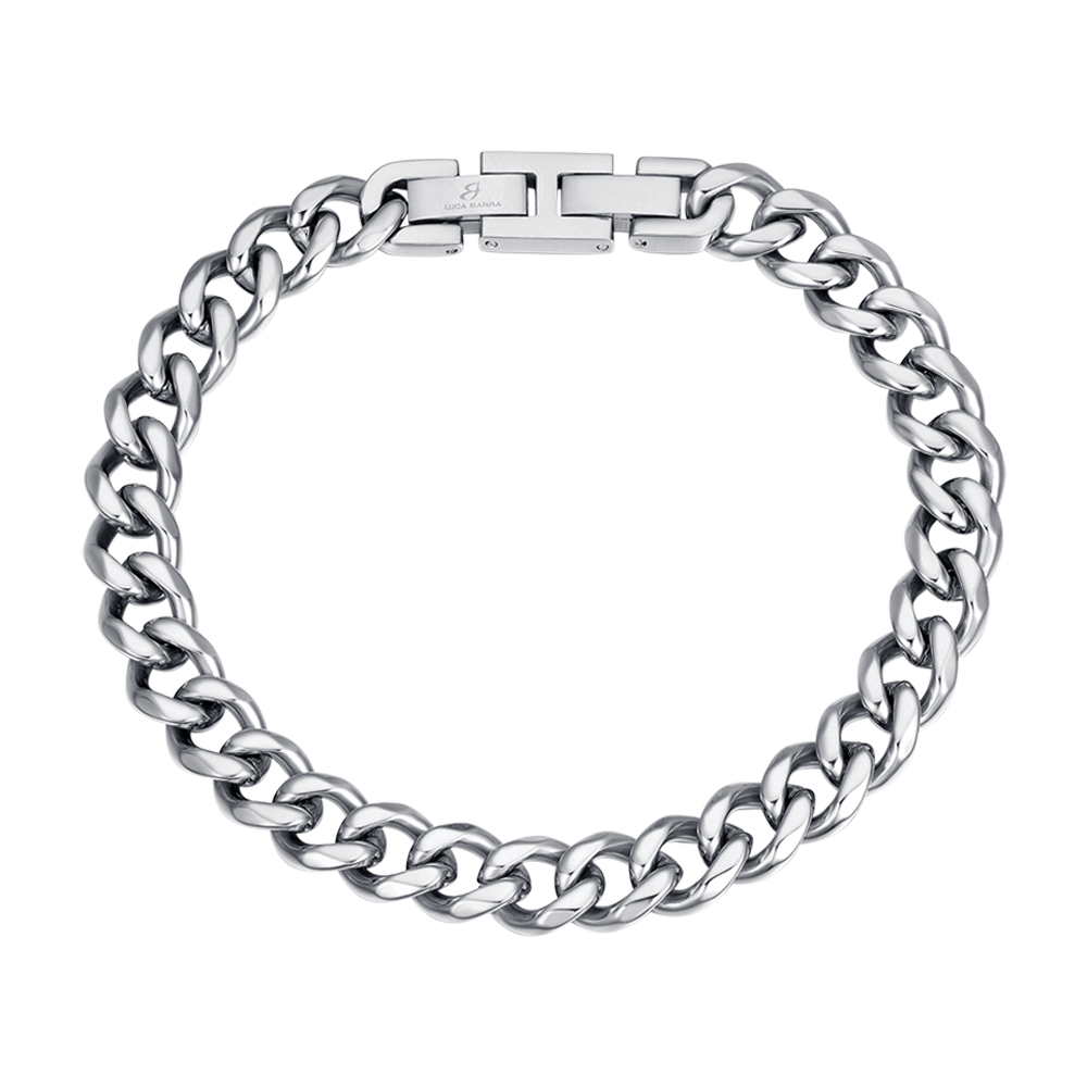 SILVER CHAIN LINK STEEL MEN'S BRACELET