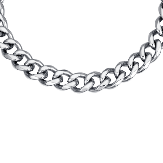 SILVER CHAIN LINK STEEL MEN'S BRACELET