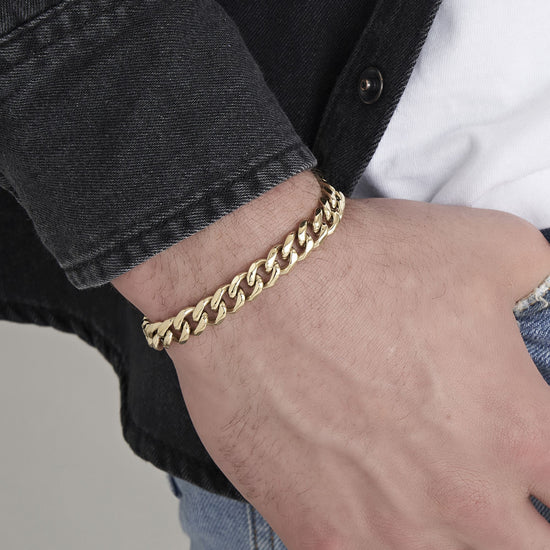 SILVER CHAIN LINK STEEL MEN'S BRACELET