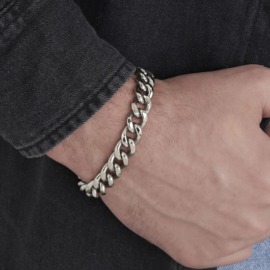 men's stainless steel bracelet braided chain IP GOLD Luca Barra