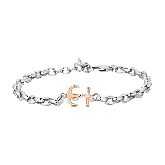 MAN'S BRACELET IN STEEL WITH ANCHOR IP ROSE Luca Barra