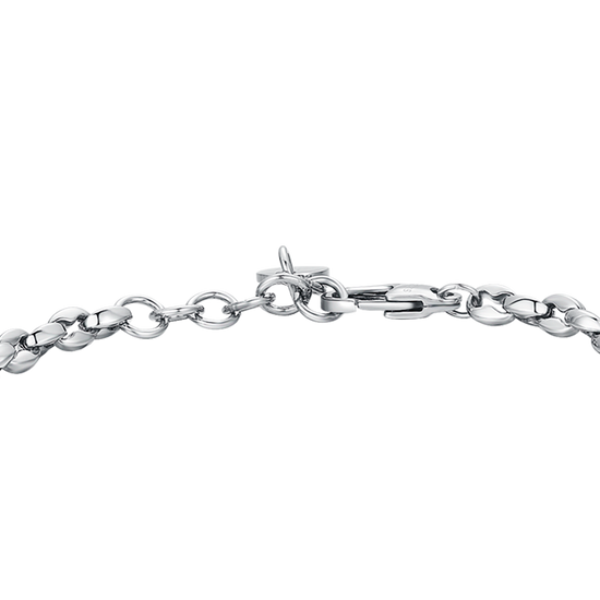 STEEL MEN'S BRACELET WITH IP ROSE ANCHOR