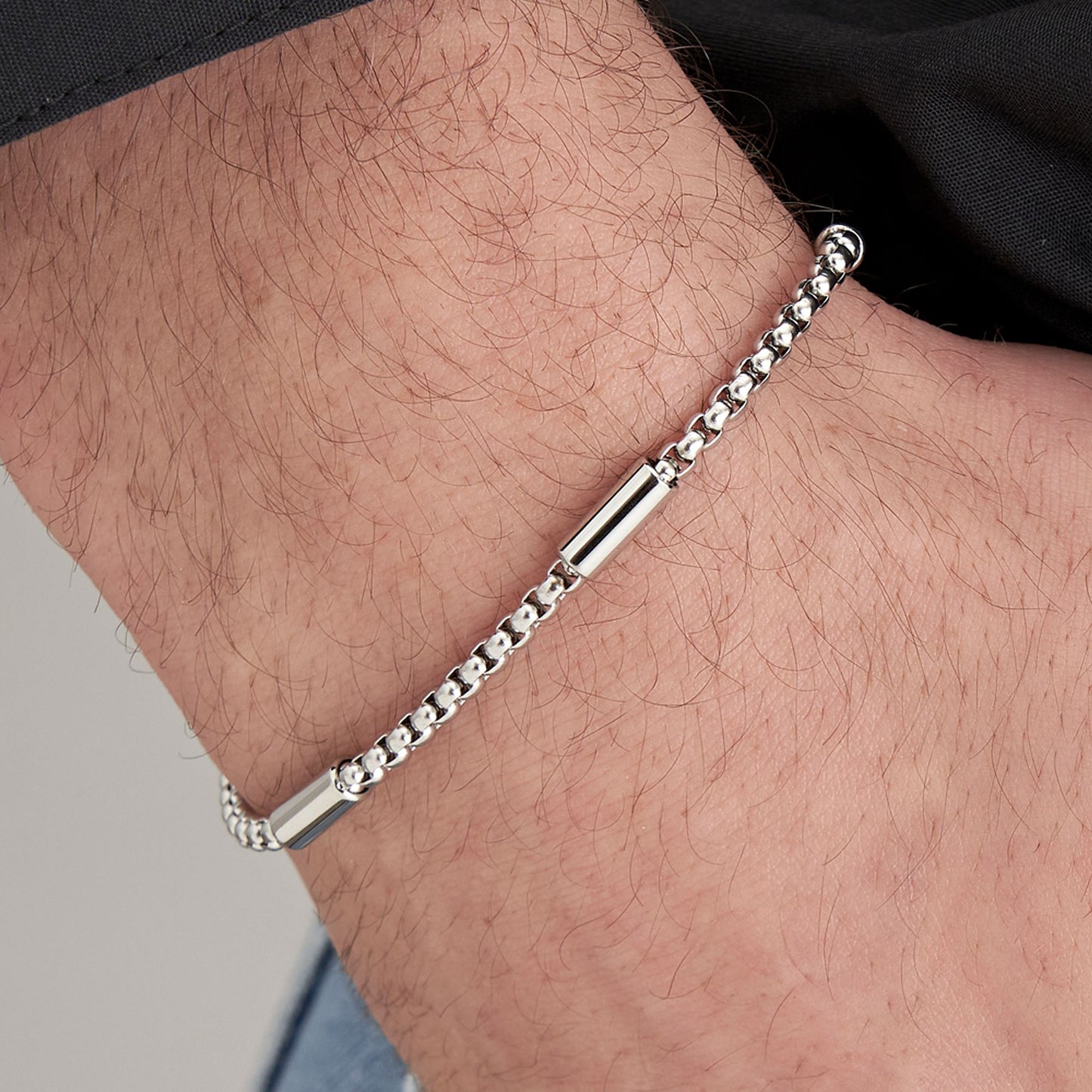 STEEL MEN'S BRACELET WITH STEEL ELEMENTS