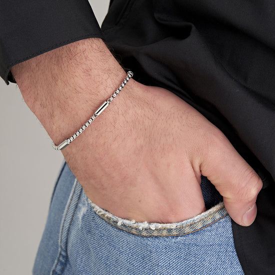 STEEL MEN'S BRACELET WITH STEEL ELEMENTS