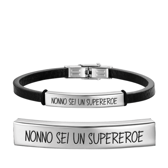 MEN'S STEEL BRACELET GRANDFATHER YOU ARE A SUPERHEROE Luca Barra