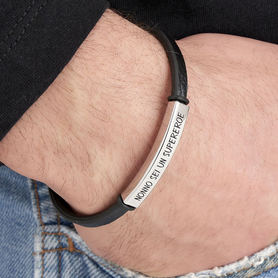 MEN'S STEEL BRACELET GRANDFATHER YOU ARE A SUPERHEROE Luca Barra