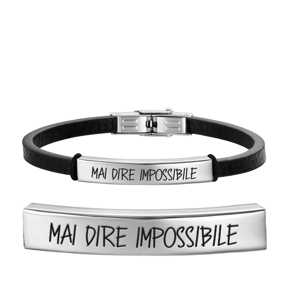 NEVER SAY IMPOSSIBLE STEEL MEN'S BRACELET