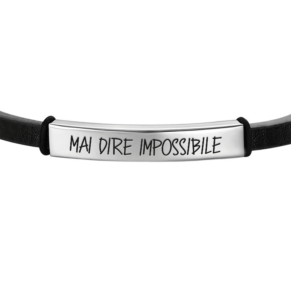 NEVER SAY IMPOSSIBLE STEEL MEN'S BRACELET