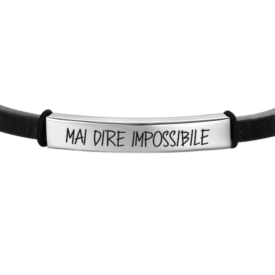 NEVER SAY IMPOSSIBLE STEEL MEN'S BRACELET