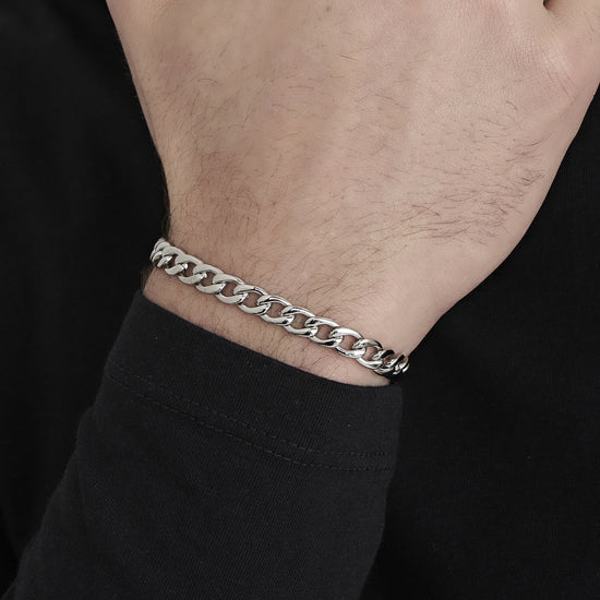 SILVER MESH STEEL MEN'S BRACELET