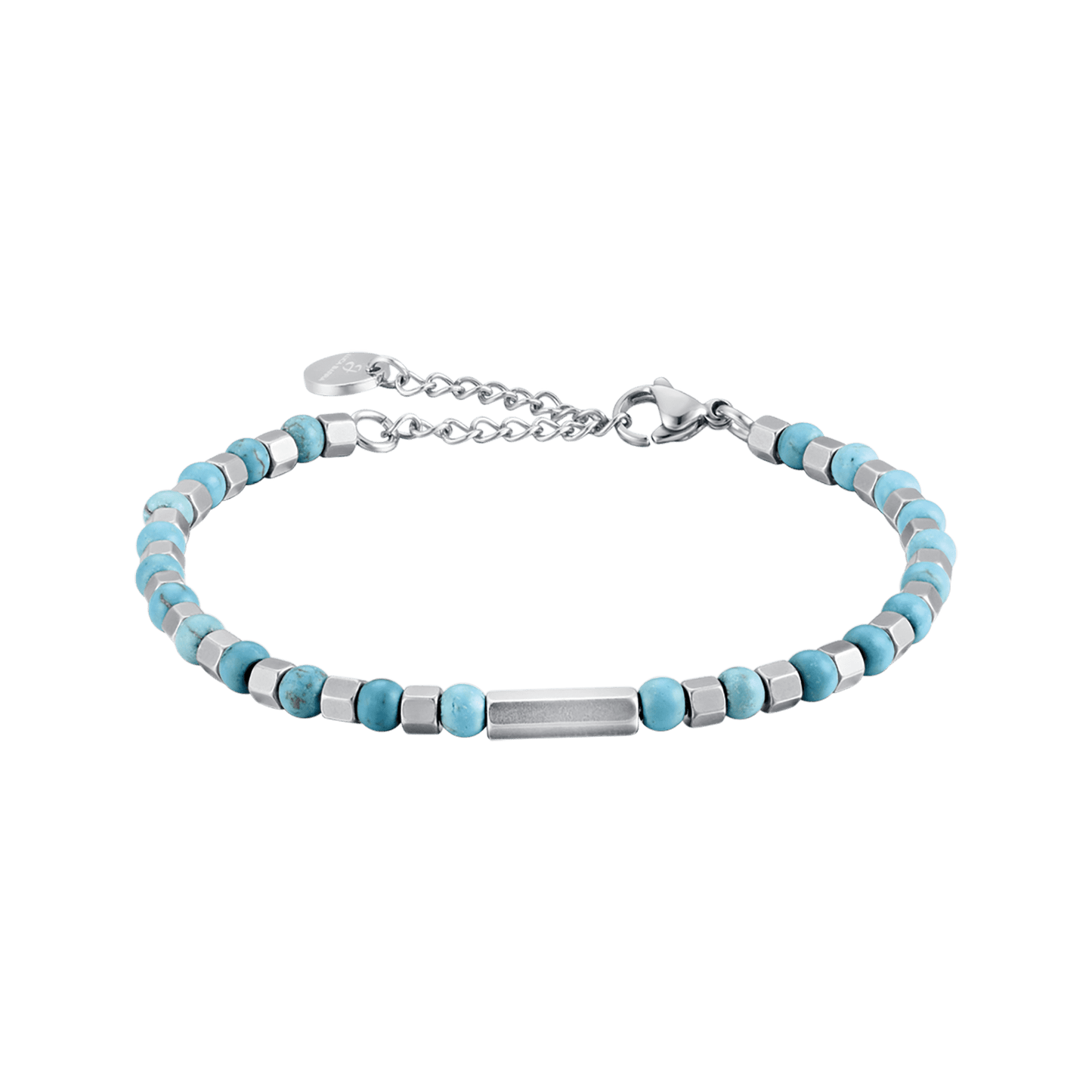 STEEL MEN'S BRACELET WITH TURQUOISE STONES