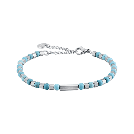 MAN'S BRACELET IN STEEL WITH TURQUOISE STONES Luca Barra