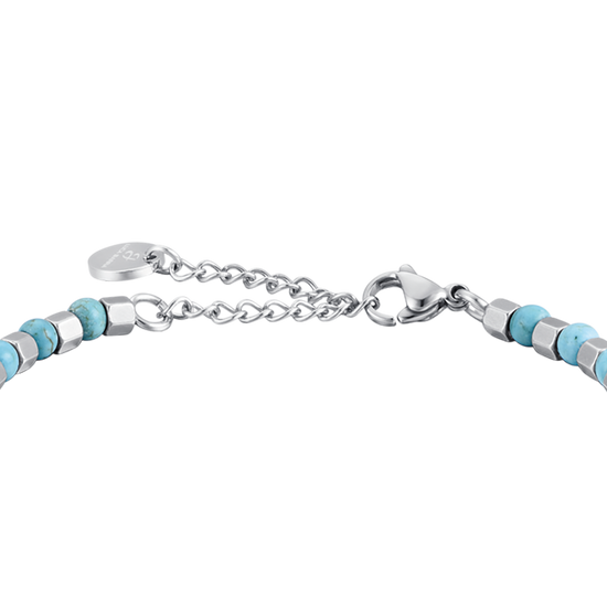 STEEL MEN'S BRACELET WITH TURQUOISE STONES