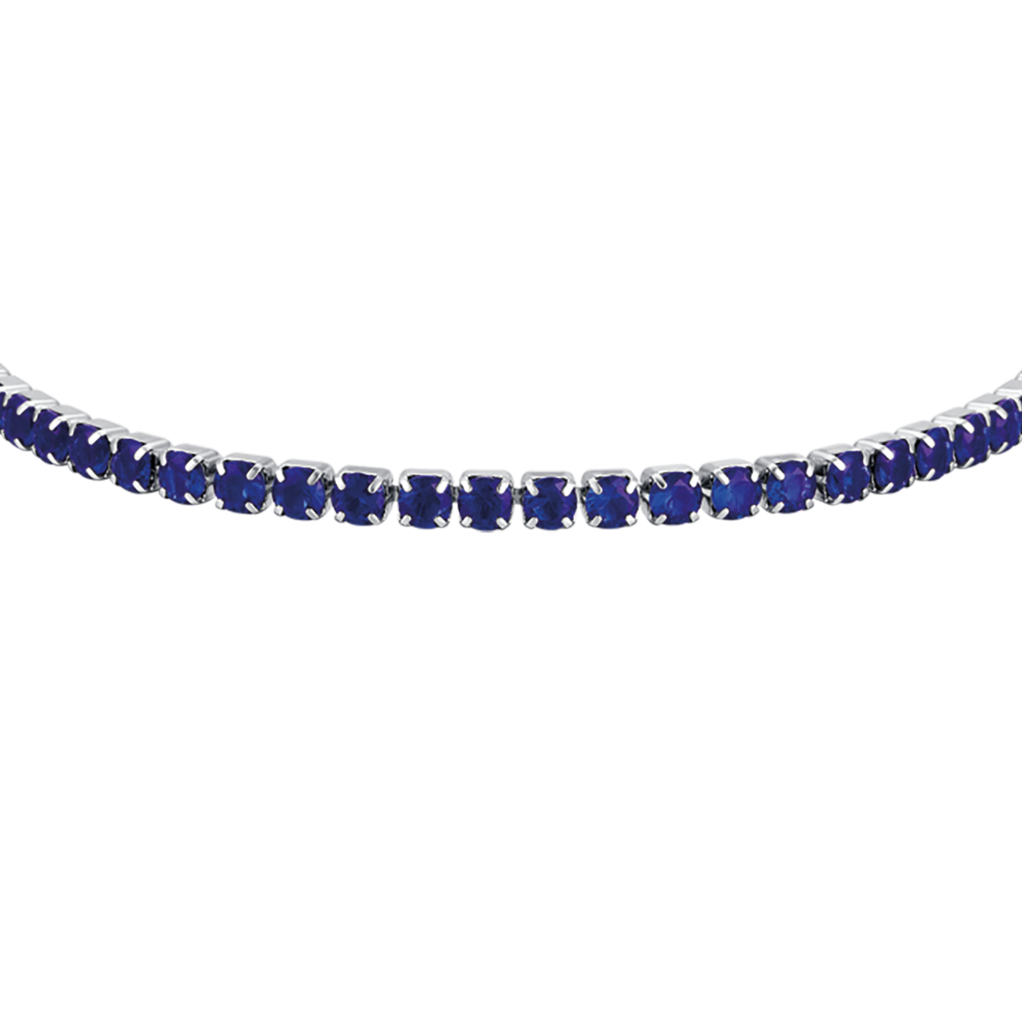 MEN'S STEEL TENNIS BRACELET WITH BLUE CRYSTALS