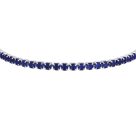 MEN'S STEEL TENNIS BRACELET WITH BLUE CRYSTALS