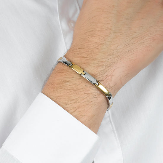 MEN'S STEEL AND STEEL IP GOLD BRACELET Luca Barra