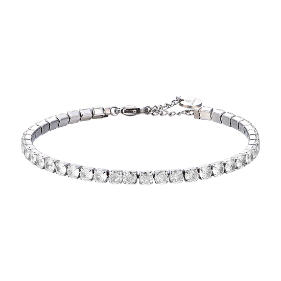 STEEL MEN'S TENNIS BRACELET WITH WHITE CRYSTALS