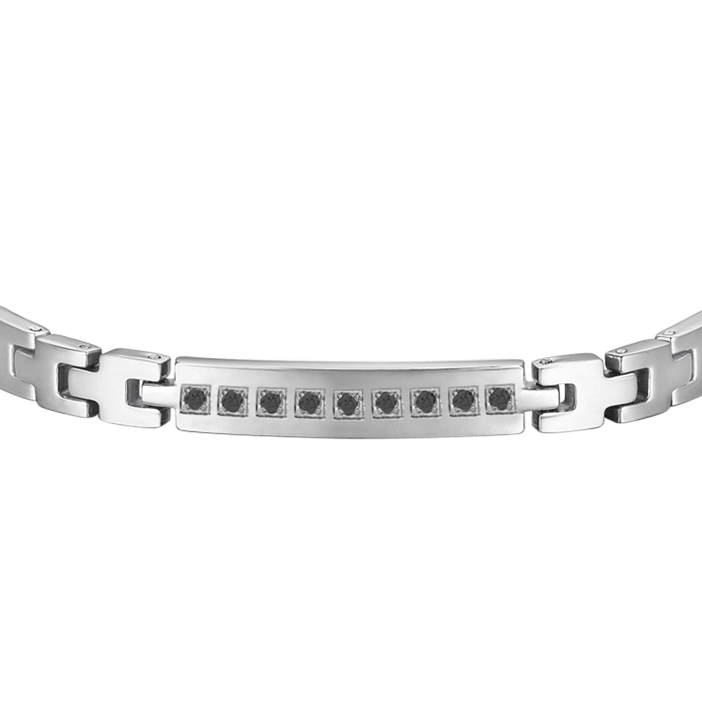 STEEL MEN'S BRACELET WITH BLACK CRYSTALS