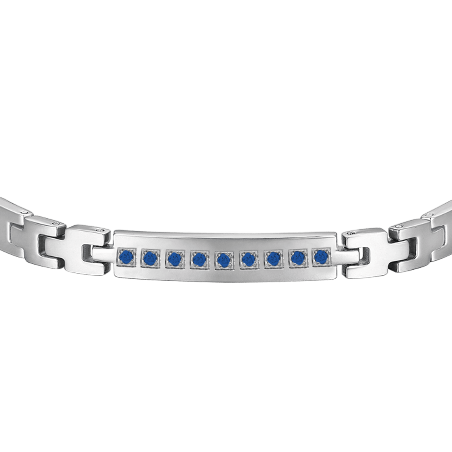 STEEL MEN'S BRACELET WITH BLUE CRYSTALS