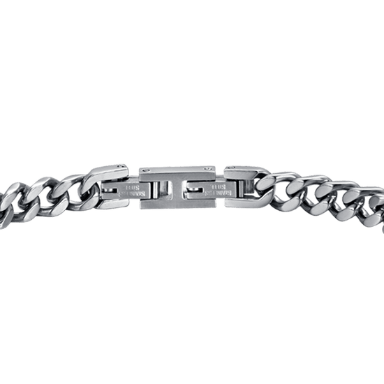 STEEL MEN'S BRACELET WITH BLACK ELEMENTS