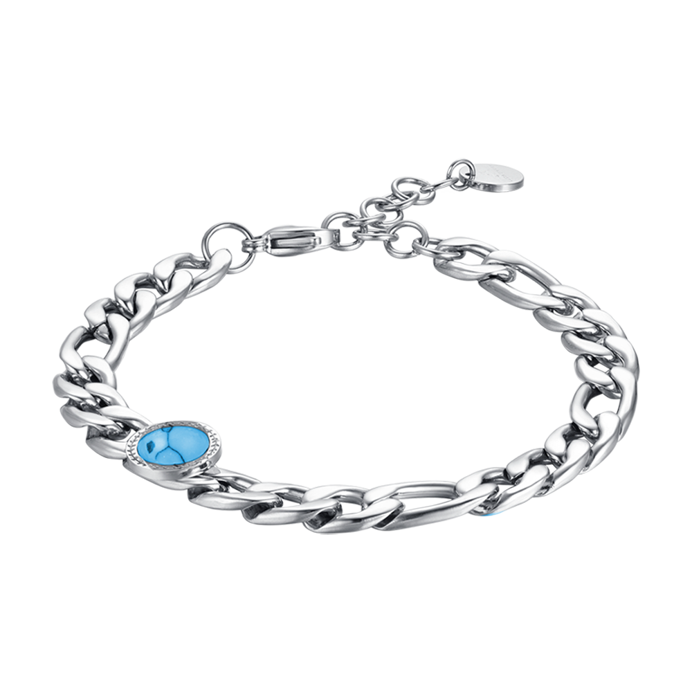 MAN'S BRACELET IN STEEL WITH TURQUOISE STONE Luca Barra