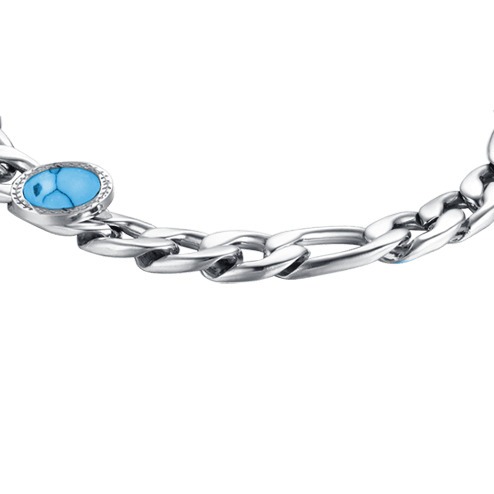 STEEL MEN'S BRACELET WITH TURQUOISE STONE