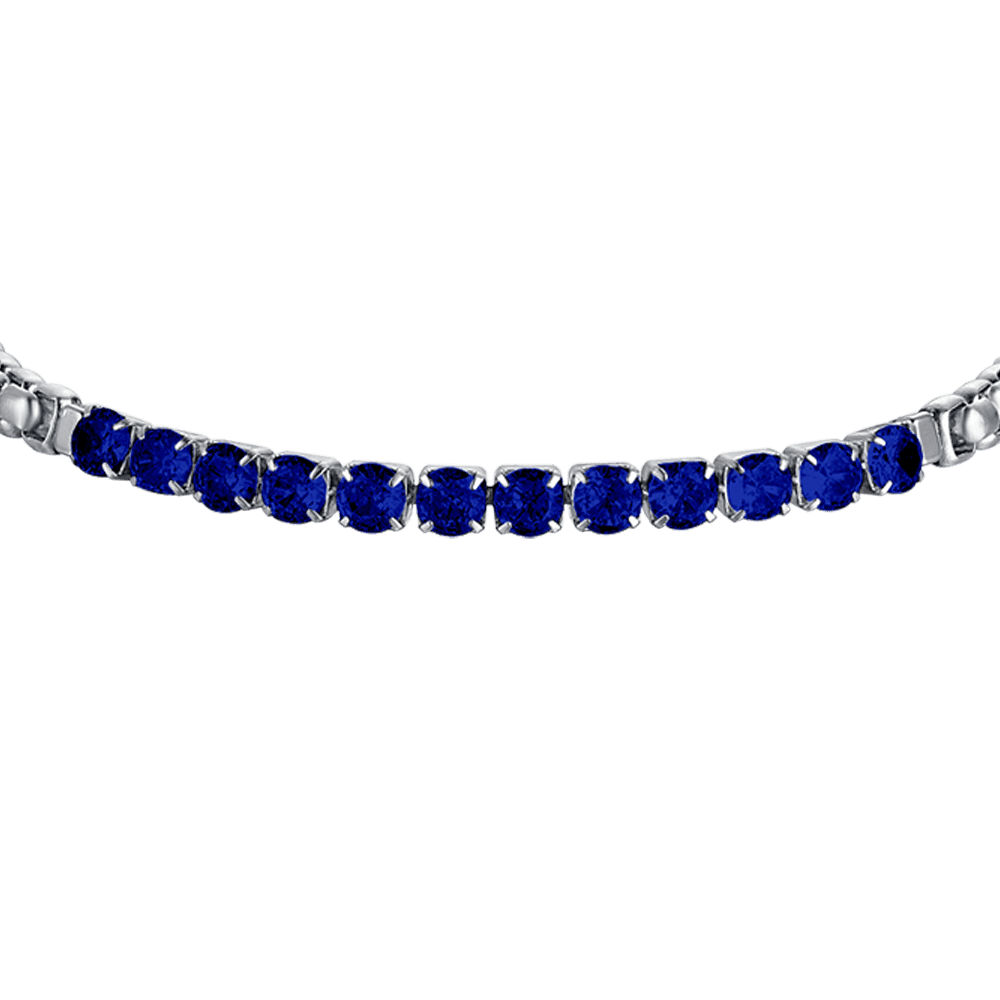 STEEL MEN'S BRACELET WITH BLUE CRYSTALS