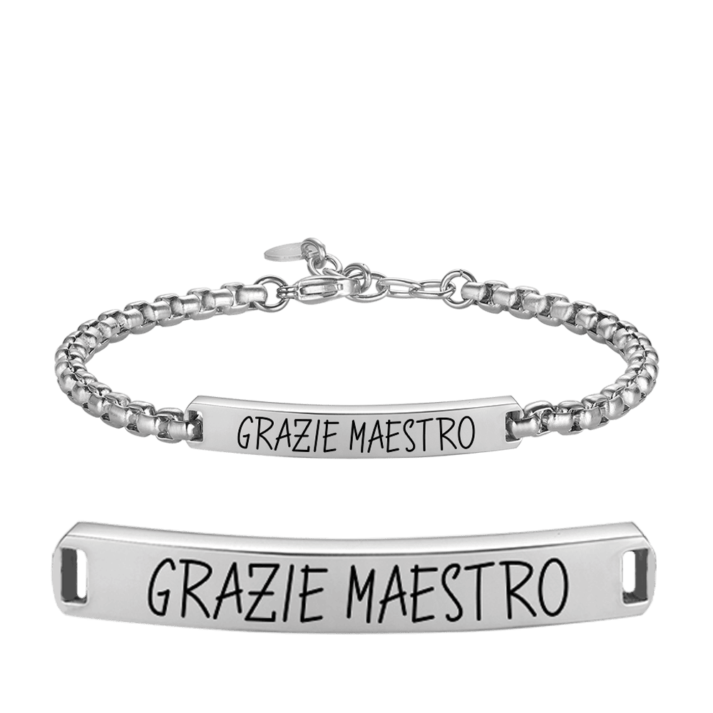 MAN'S STEEL BRACELET THANK YOU MAESTRO WITH PLATE Luca Barra