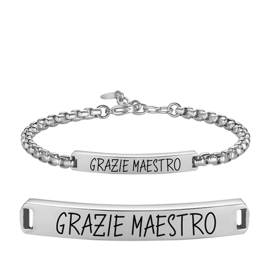 MAN'S STEEL BRACELET THANK YOU MAESTRO WITH PLATE Luca Barra